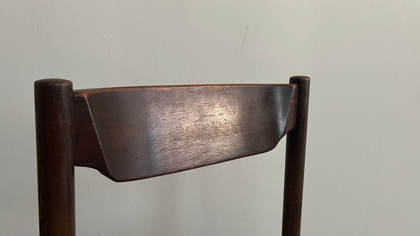 Wenge Wood and Rush Chairs attributed to Martin Visser (set of 6)