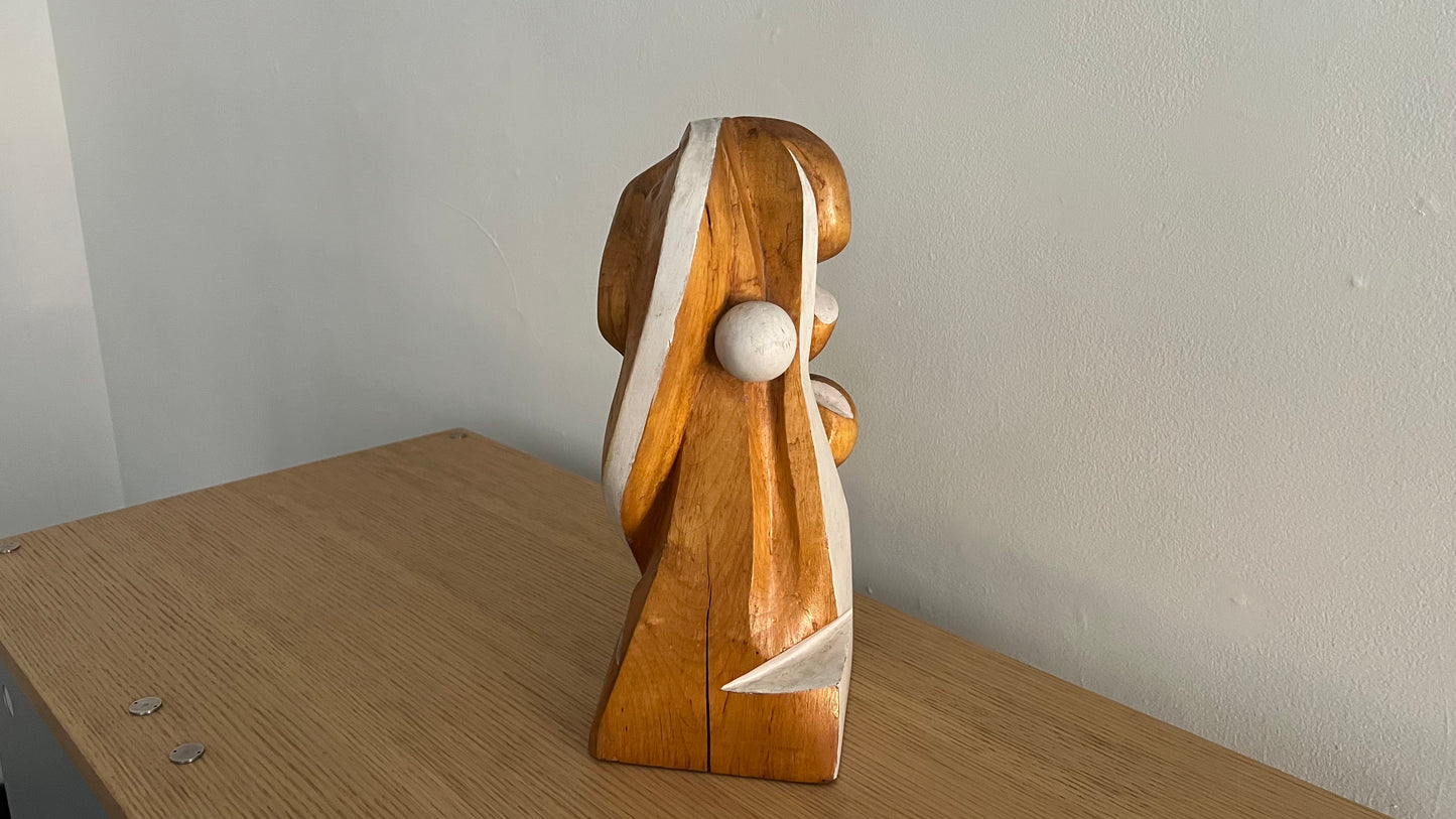 Primitive Free Form Sculpture, Signed AR