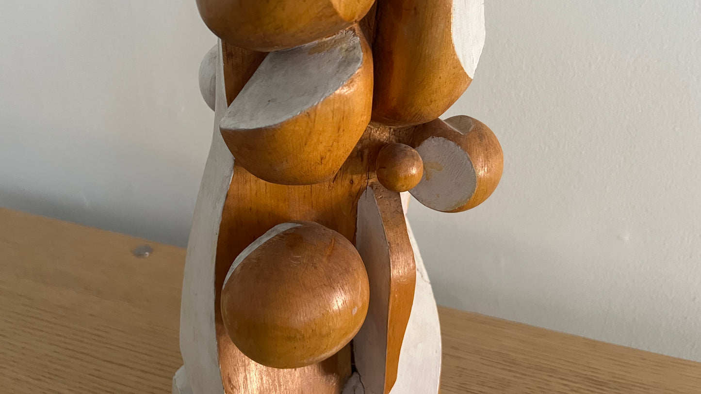 Primitive Free Form Sculpture, Signed AR