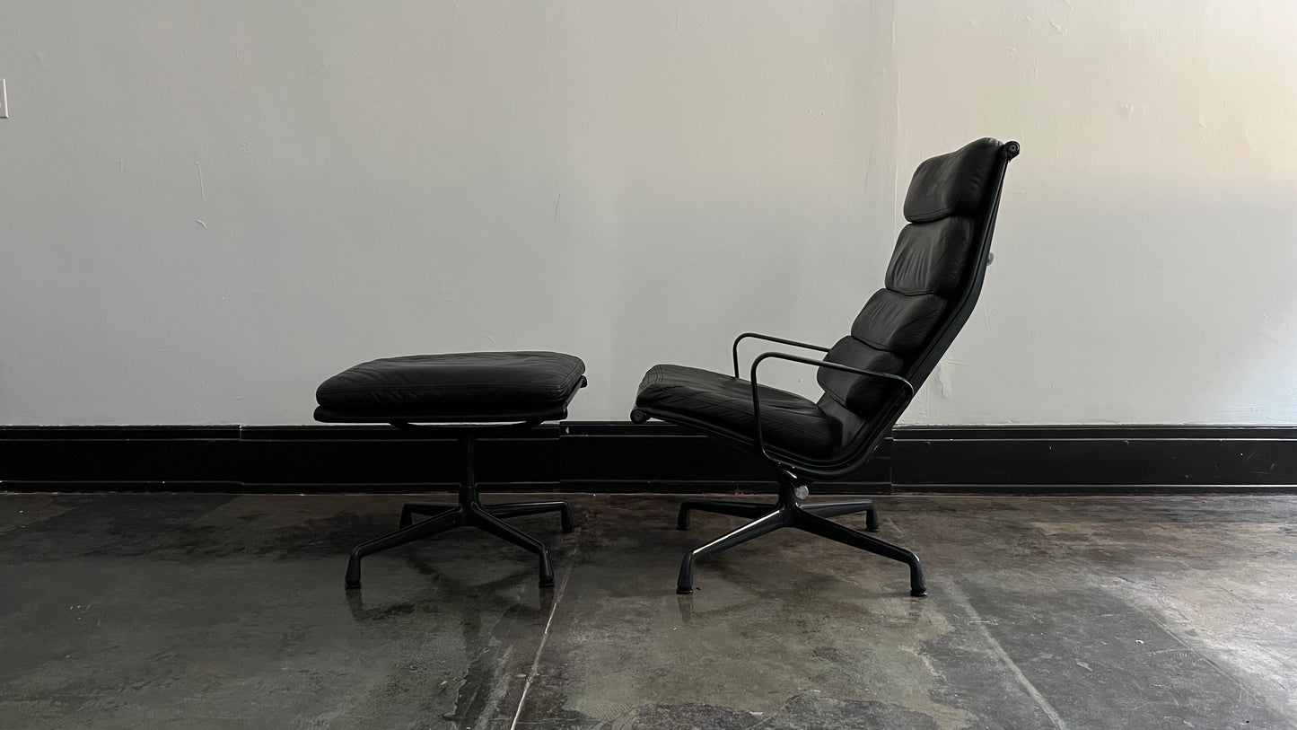Soft Pad Lounge Chair with Ottoman by Ray and Charles Eames for Herman Miller
