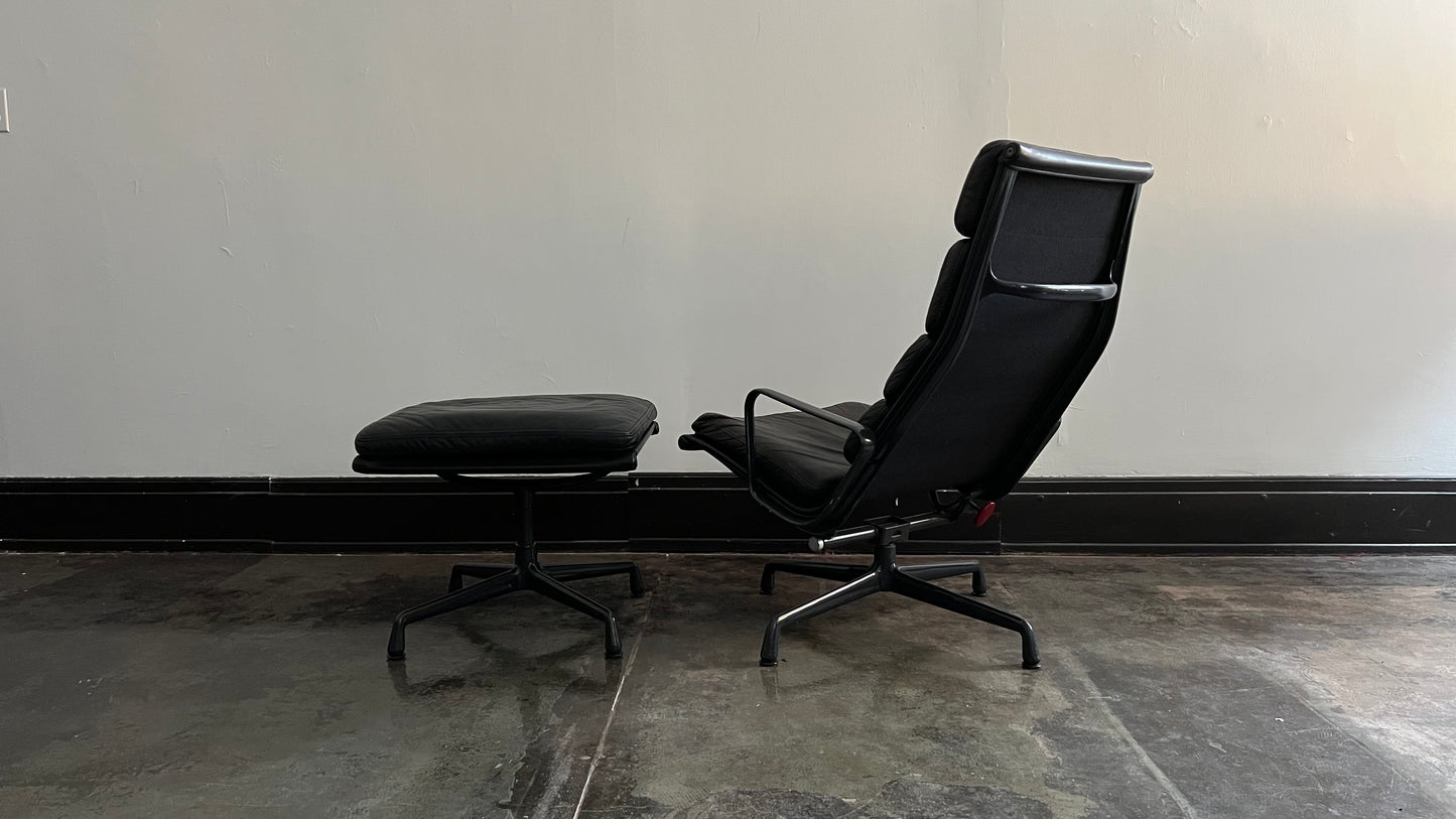 Soft Pad Lounge Chair with Ottoman by Ray and Charles Eames for Herman Miller