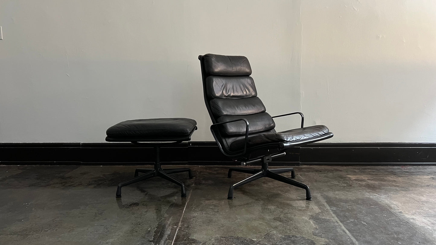 Soft Pad Lounge Chair with Ottoman by Ray and Charles Eames for Herman Miller