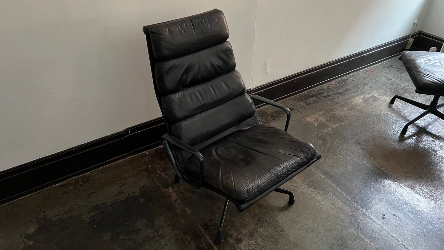 Soft Pad Lounge Chair with Ottoman by Ray and Charles Eames for Herman Miller