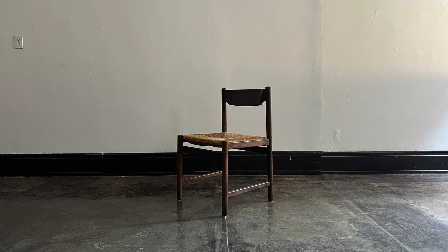 Wenge Wood and Rush Chairs attributed to Martin Visser (set of 6)