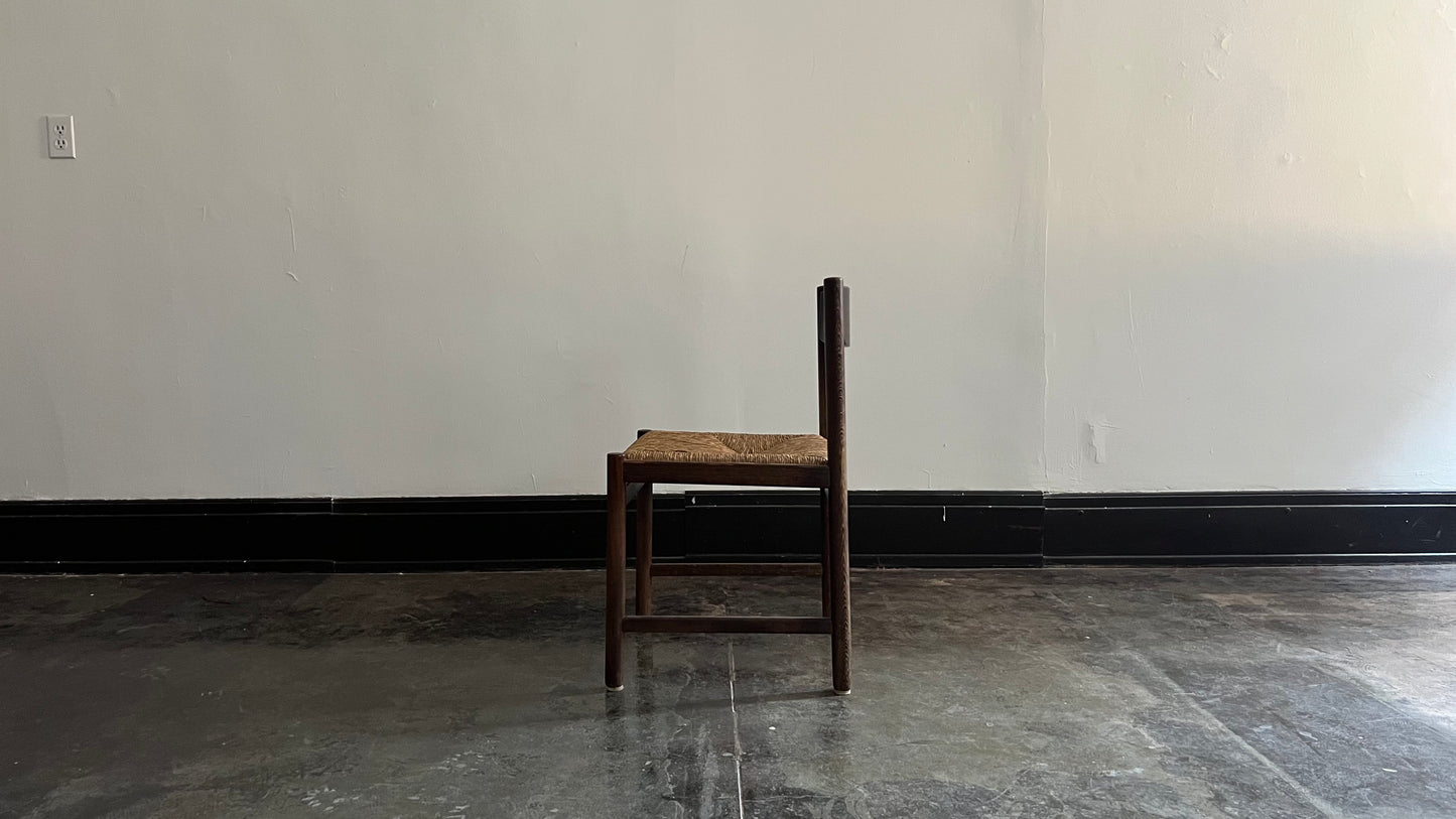 Wenge Wood and Rush Chairs attributed to Martin Visser (set of 6)